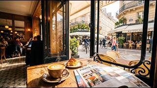 You're at a Sunlit Parisian Café 🥐 Upbeat Morning Jazz & Coffee Shop Ambience