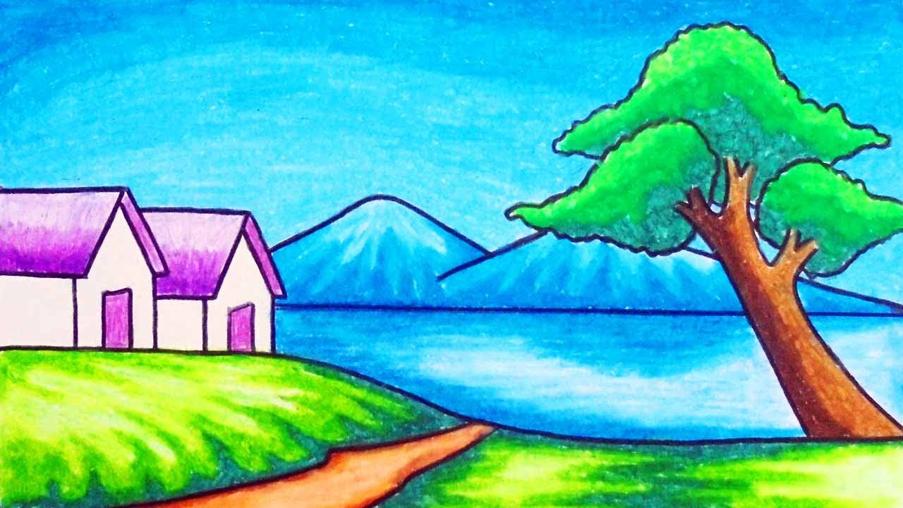 Easy Nature Drawing Scenery | How to Draw Easy Scenery Step by Step |  Beautiful Nature Drawing - YouTube | Easy nature drawings, Nature drawing,  Drawing scenery