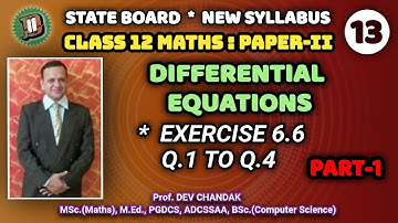 DIFFERENTIAL EQUATIONS l EX.6.6_Q.1 TO Q.4_PART-1 l CLASS 12 MATH