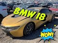 Copart Walk Around Carnage 02-25-2020 Wreaked BMW i8 GOLD!