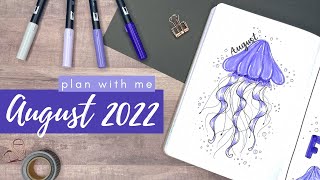 Plan With Me | August 2022 | Bullet Journal Setup | Archer & Olive | Tombow Dual Brush Pens
