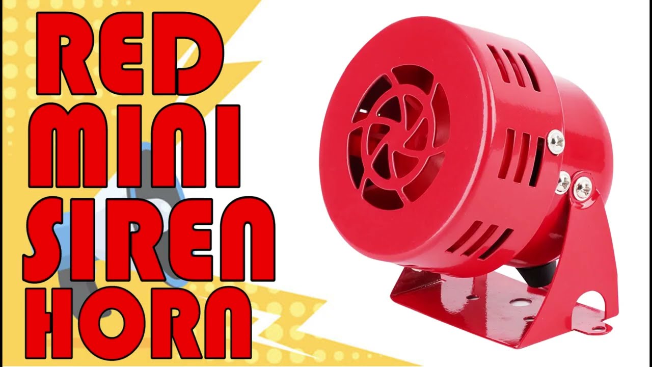 12v Mini 110dB Red Air Raid Siren Horn Sound Electric Motor