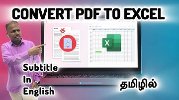 How to Convert Pdf to Excel in Laptop in Tamil