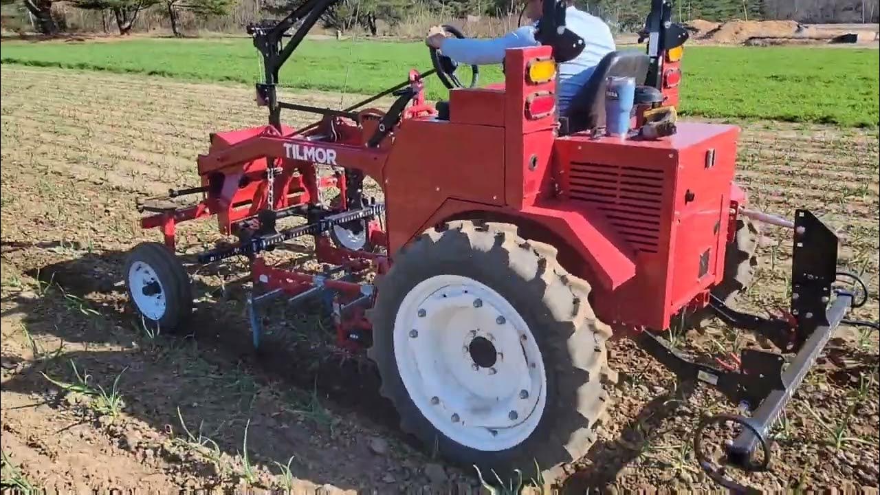 Tilmor tractor cultivating with finger weeders! YouTube