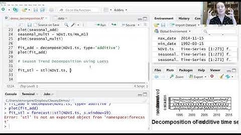Using Season Trend Decomposition using Loess (stl) in R