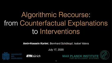 [Teaser] Algorithmic Recourse: from Counterfactual Explanations to Interventions