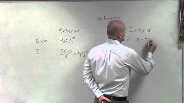Geomertry 3 Determine the individual measure of interior and exterior angles for a octagon