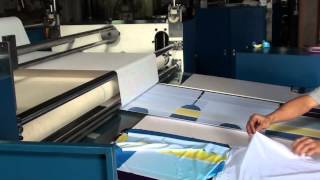 Gogopress Rotary sublimation heat press 1600 500GP operate video for tesing on factory 120706