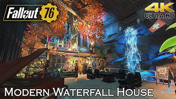 Fallout 76 - Modern Waterfall House CAMP w/ tutorial in 4K