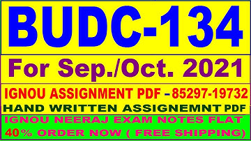 BUDC 134 solved assignment 2020-21 / BUDC 134 solved assignment/ BUDC 134 solved assignment in hindi