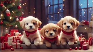 4K Puppy Christmas TV Art | No Sound | TV Art