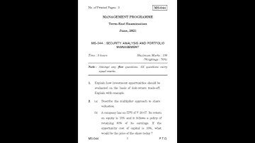 MS - 44 June 2021 Question Paper