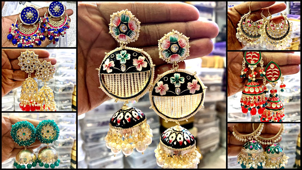 Party Golden Fusion Arts Meenakari Kundan Jhumka Earrings at Rs 350/pair in  Mumbai