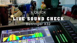 Behringer X32  A Quick Live Sound Check #behringer #livesound #soundcheck #recordingengineer #drums