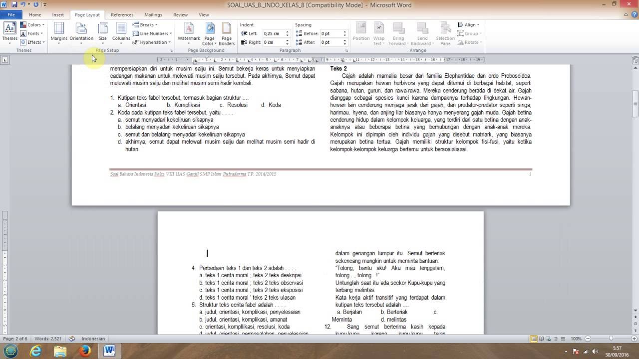 Cara Membuat Halaman Per Halaman Berbeda Landscape Portrait Pada Ms Word Youtube