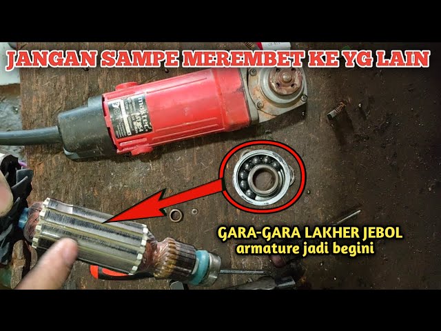 GANTI BEARING GERINDA MAKTEC MT954, sebelum rusak parah !!! class=