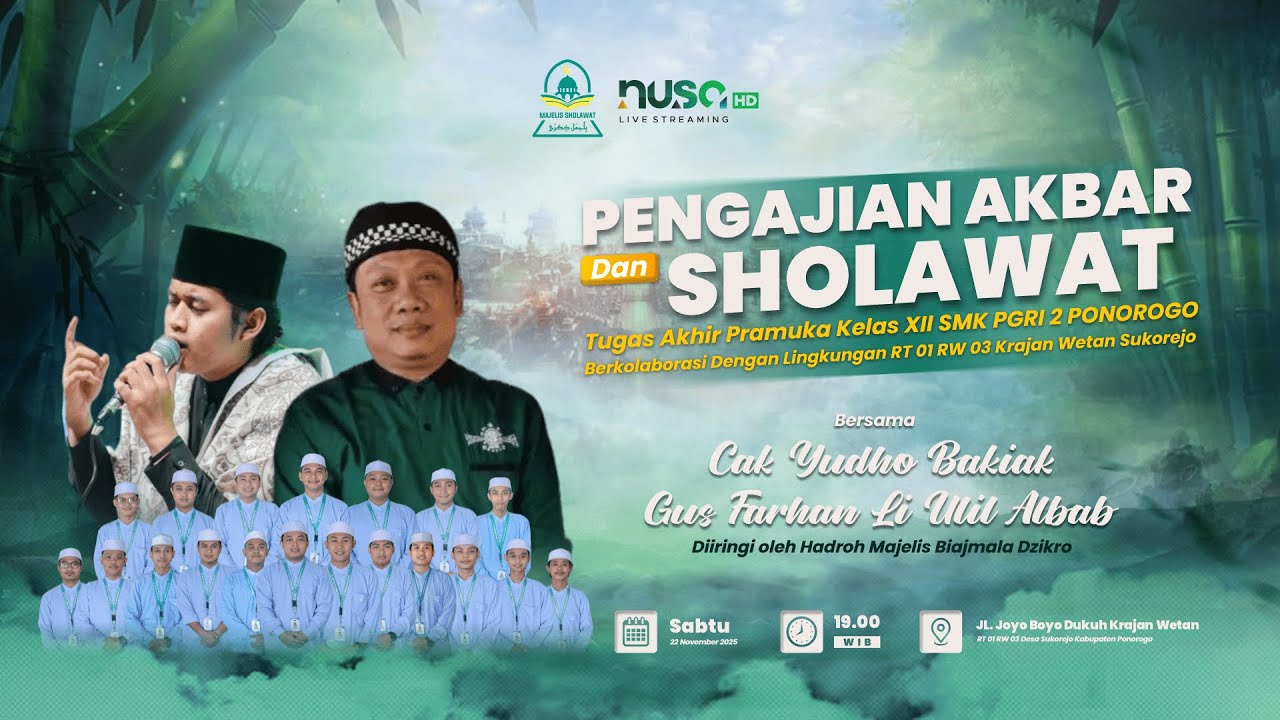 🔴 LIVE PENGAJIAN AKBAR & SHOLAWAT CAK YUDHO & GUS ULIL | SMK PGRI 2 & LINGKUNGAN KRAJAN SUKOREJO