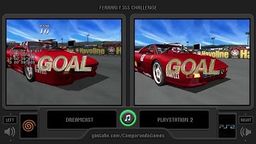 Ferrari F355 Challenge (Dreamcast vs Playstation 2) Side by Side Comparison