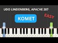 Komet  - Udo Lindenberg, Apache 207 ( EASY Piano Tutorial) (  Noten)