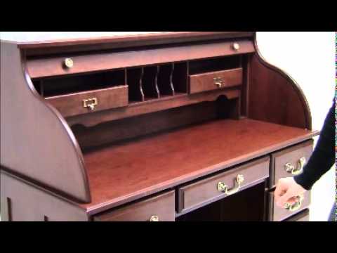 Solid Cherry Roll Top Desk Youtube