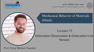 Lecture 33: Dislocation Dissociation & Dislocation Line Tension