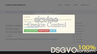 Slavlee Cookie Control - Ein Cookie Consent für TYPO3.