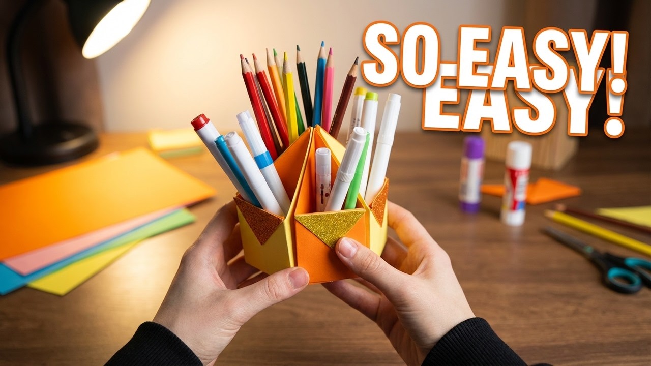 Multi-Section Pencil Case Making Tutorial | Paper Craft Ideas