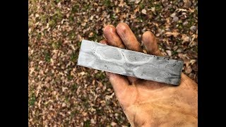 Forging motorcycle chain Damascus by hand