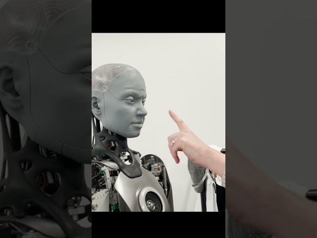 Interacting with #ameca humanoid robot. #short class=