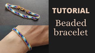Seed bead bracelet tutorial for beginners, simple beaded bracelet beading diy
