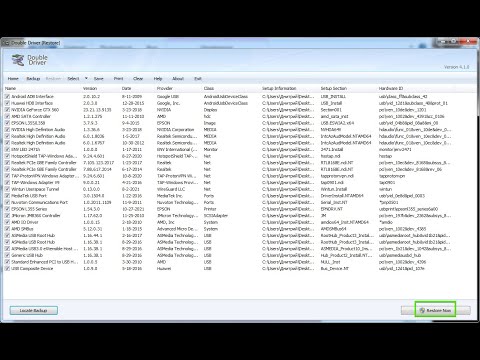 Восстановление драйверов из бэкапа с помощью программы Double Driver backup.