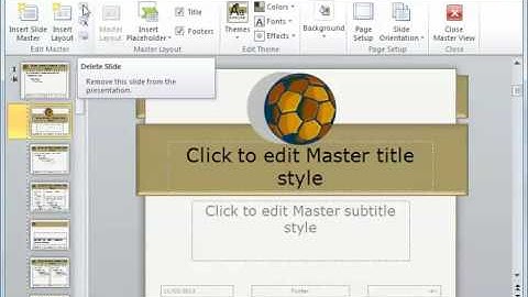 PowerPoint 2010 Deleting a layout master