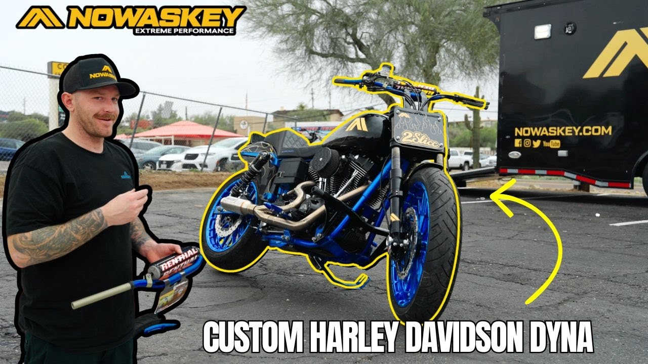 Безумный кастомный трюковый мотоцикл Harley Dyna (езда на заднем колесе и дрифт)