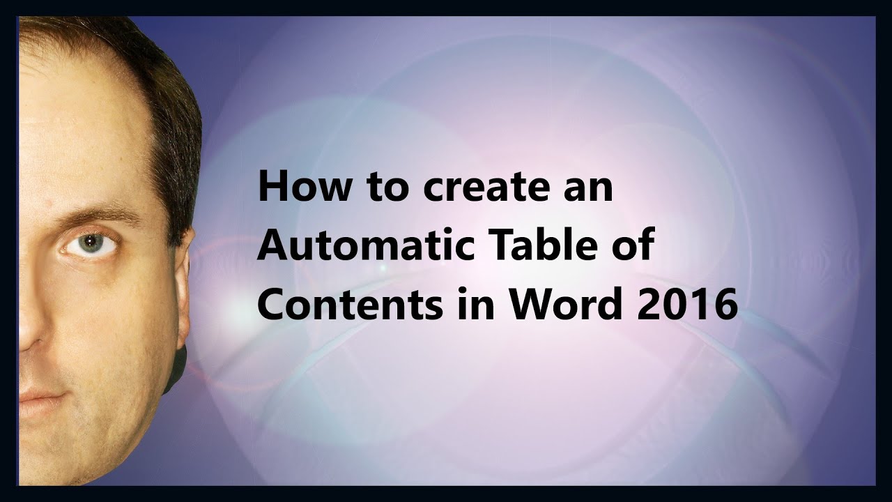 goose Buzz To adapt How to create an Automatic Table of Contents in Word 2016 - YouTube