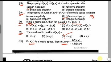 Functional Analysis mcqs with key
