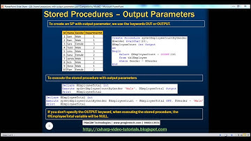 19  Stored procedures with output parameters
