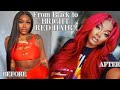 Watermelon scented lace glue ?? + ✨ From Black to BRIGHT RED NO BLEACH ✨ | Laurasia Andrea Hair