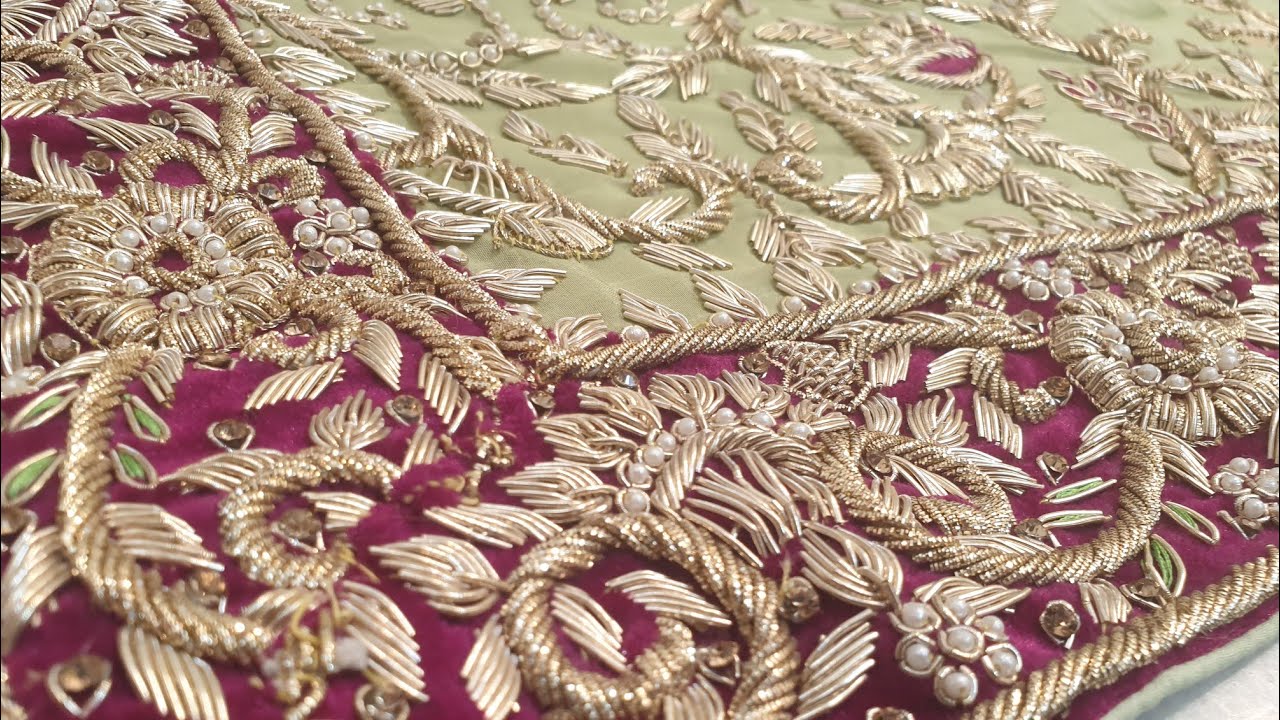 AB-342 Pistachio Bridal Designer Saree || Zardozi Work || Stone Work | Hand Work | 