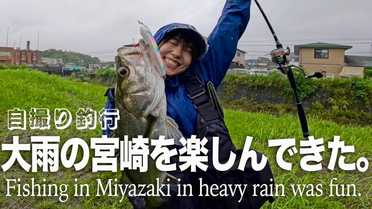Игра сибаса Миядзаки под сильным дождем