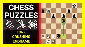 Chess Puzzles to Practice. Themes: Fork, Crushing, Endgame. Learn Chess