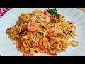 Espaguetis con gambas al Ajillo - Receta fácil, Rápida y Riquísima (A mi manera)