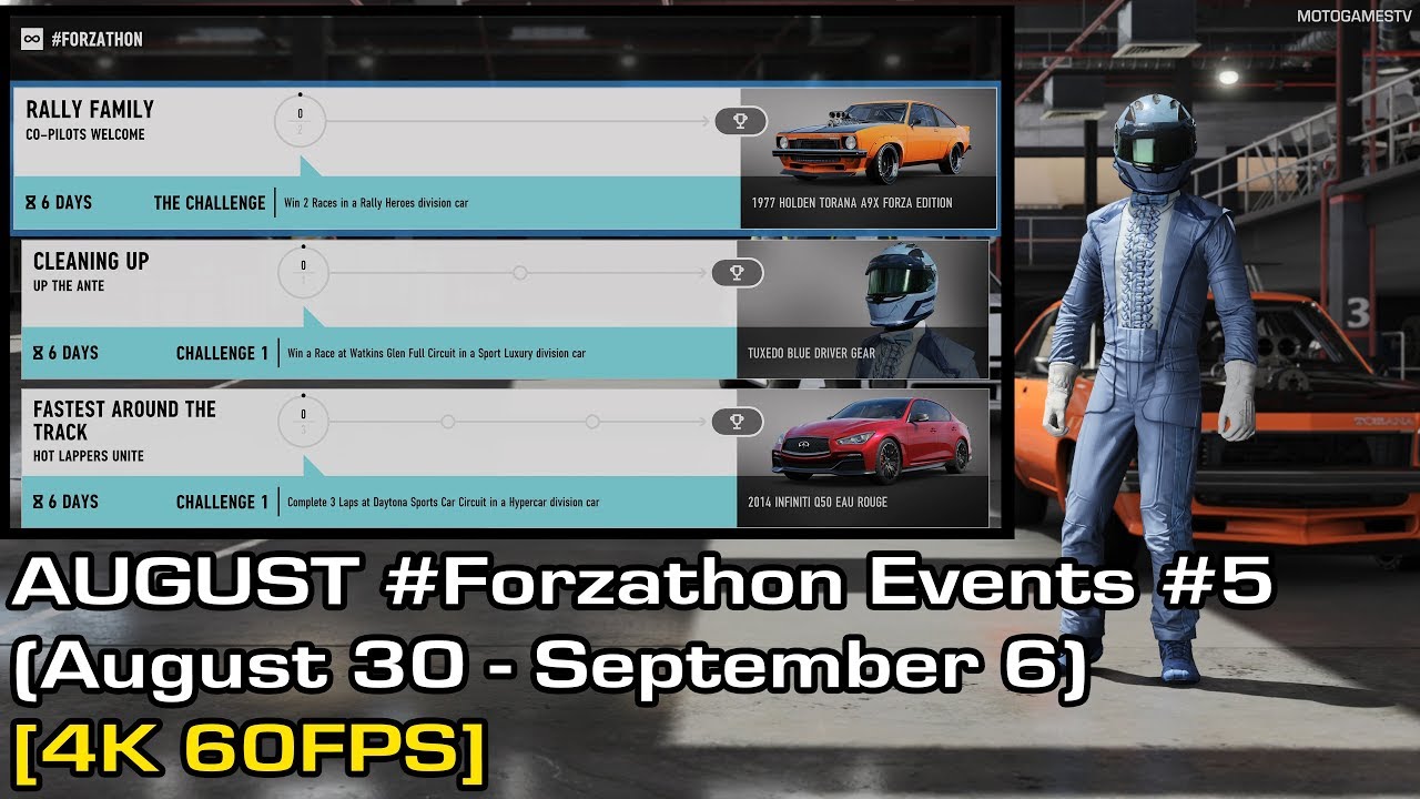Forza Motorsport 7 - August #Forzathon Events #5 (August 30 - September 6) [4K 60FPS]