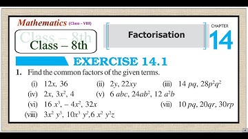 class 8 maths chapter 14 ex 14.1 q1 || ch 14 factorisation class 8 ex 14.1 || NCERT Math class 8