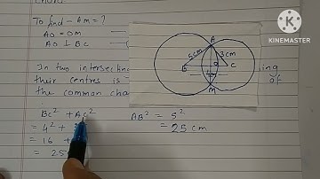 Two circles of radii 5 cm ad 3 cm intersect at two points and the distance between their centres is.