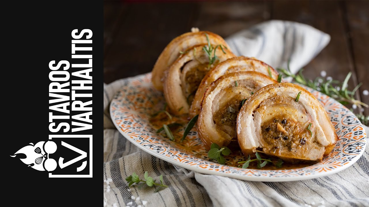 Τραγανή Χοιρινή Πανσέτα Ρολό | Σταύρος Βαρθαλίτης