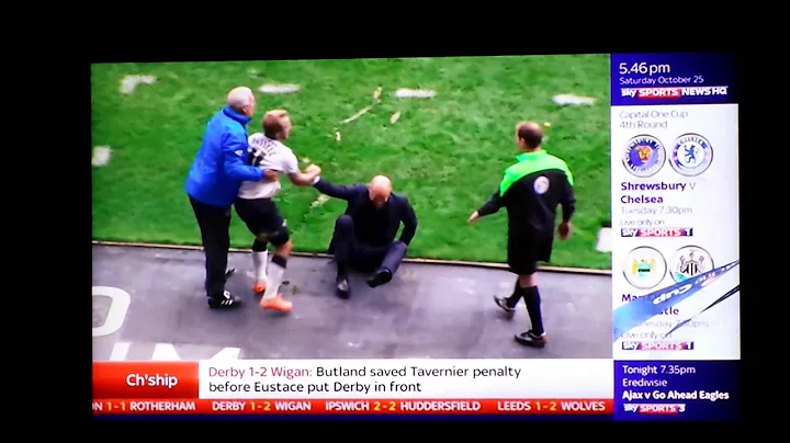 Uwe Rosler gets poleaxed!!!😆😂👌👍👏