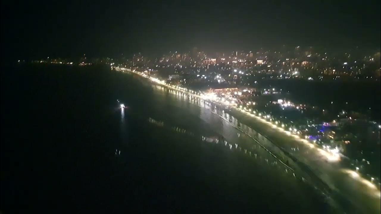 Mumbai Juhu beach Night Aerial view YouTube