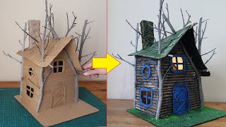 DIY Fairy TreeHouse Using Cardboard - Kartondan Peri Ağaç Evi DIY