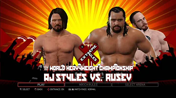 WWE 2K17 PS3 - AJ Styles VS Rusev - Extreme Rules 2018 (2016)