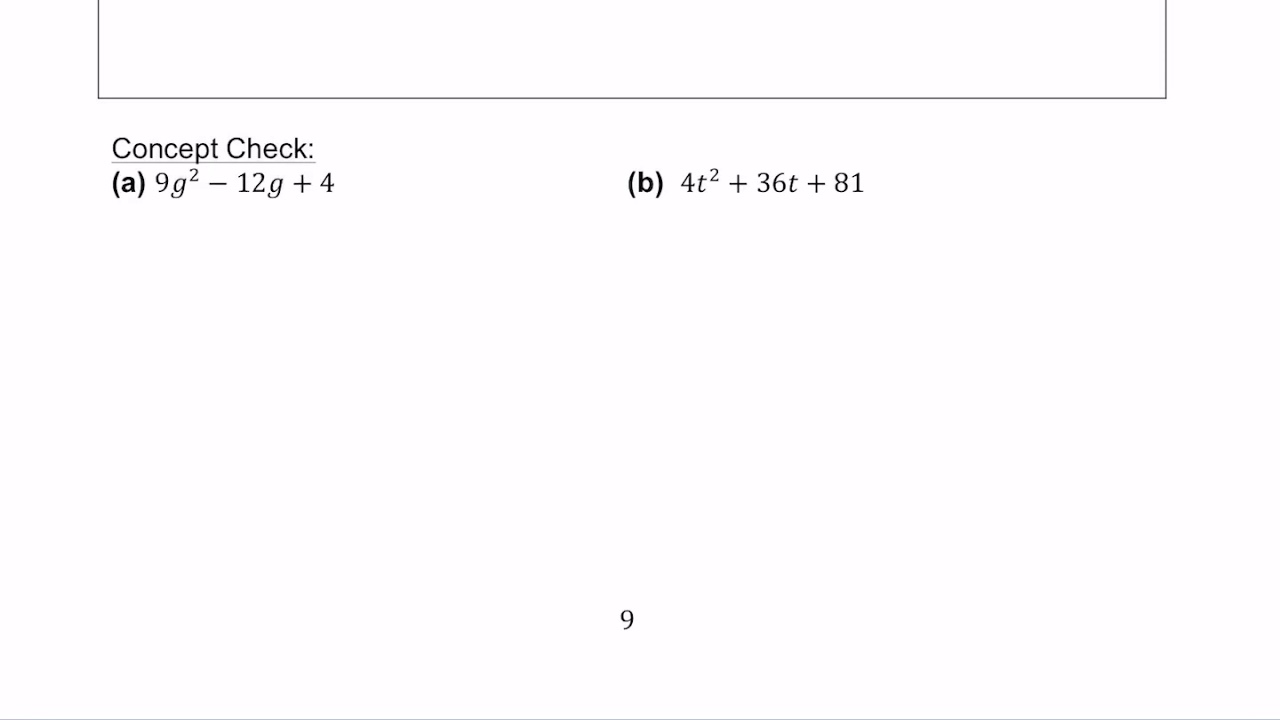 Perfect Squares a not equal to 1 - YouTube